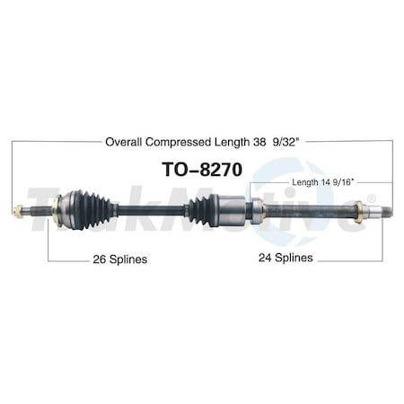 Surtrack Axle Cv Axle Shaft, To-8270 TO-8270